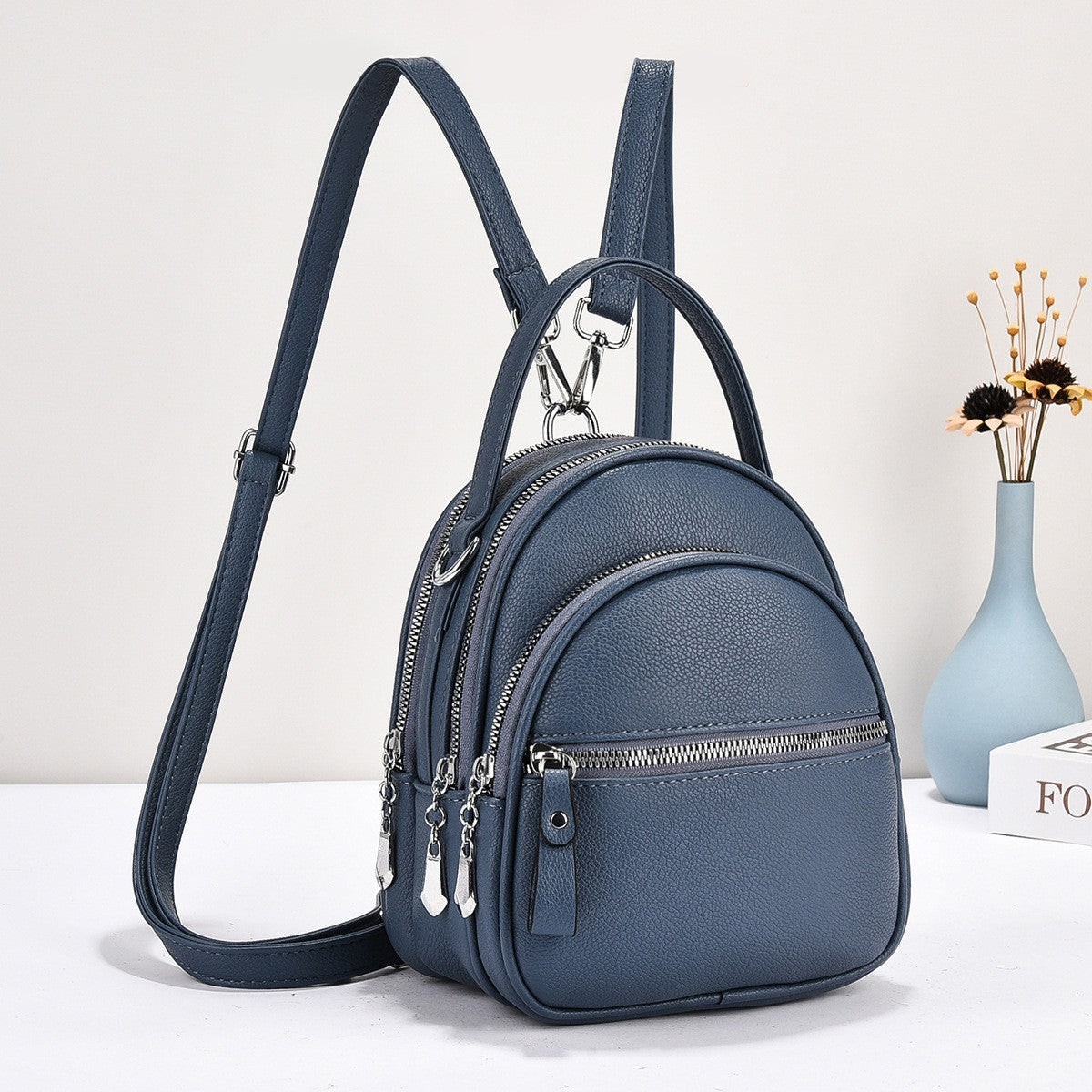 Women's Textured Preppy Style Trendy Korean Women's Backpack