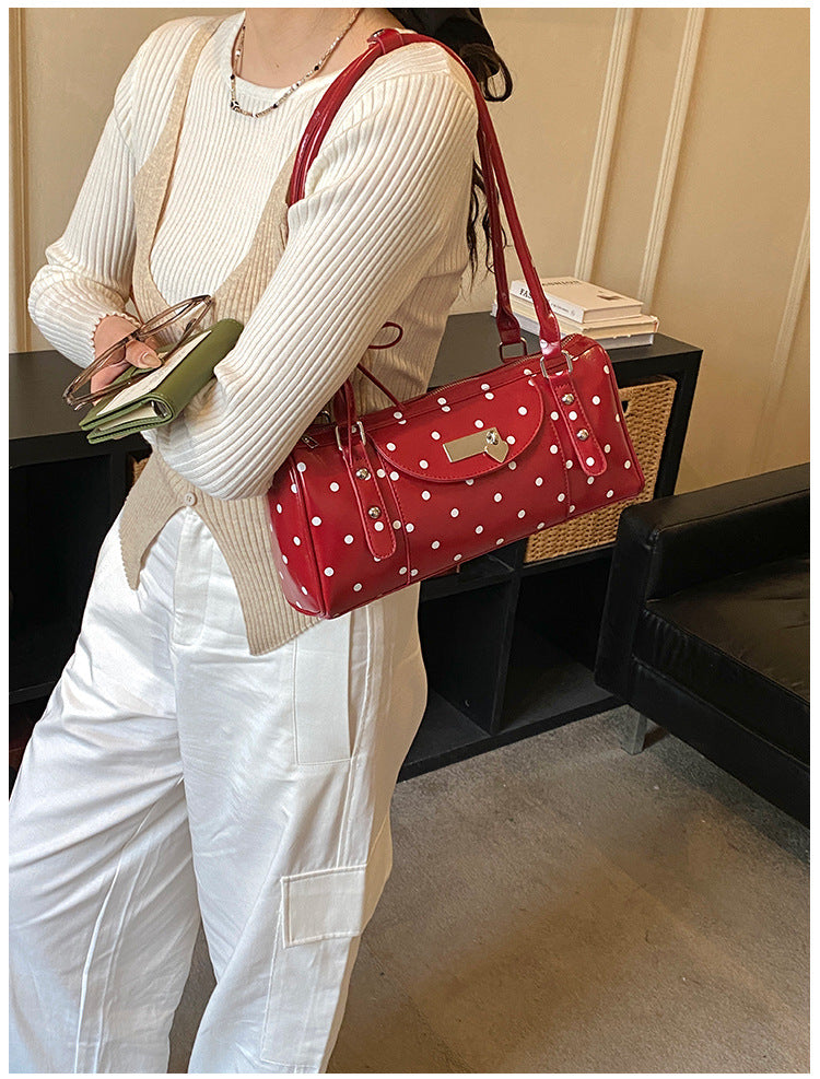 Carrying Western Style Polka Dot Contrast Color Fashion Women's Shoulder Bag