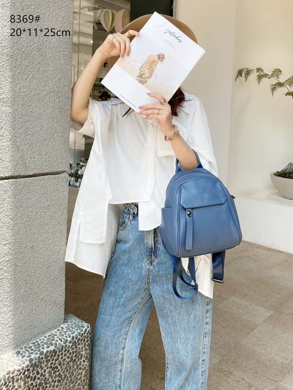 Women's Korean Soft Leather Fashion Artistic Women's Backpack
