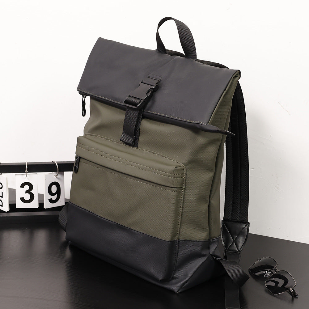 Men's Stitching Fashion Large Capacity Computer Waterproof Leisure Backpack