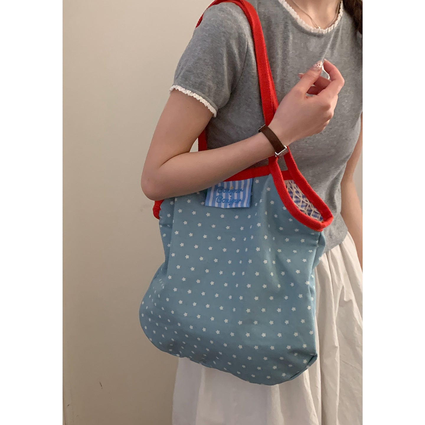 Women's Korean Style Large Capacity Simple Denim Tote Bags