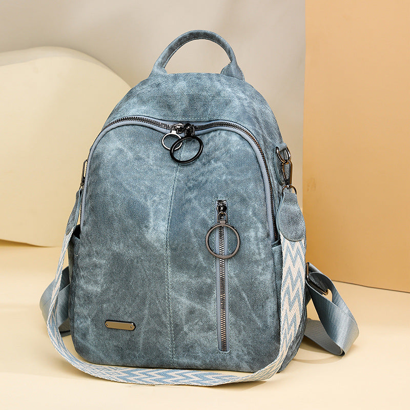 Women's Soft Leather Summer Retro Korean Style Large Capacity Women's Backpack
