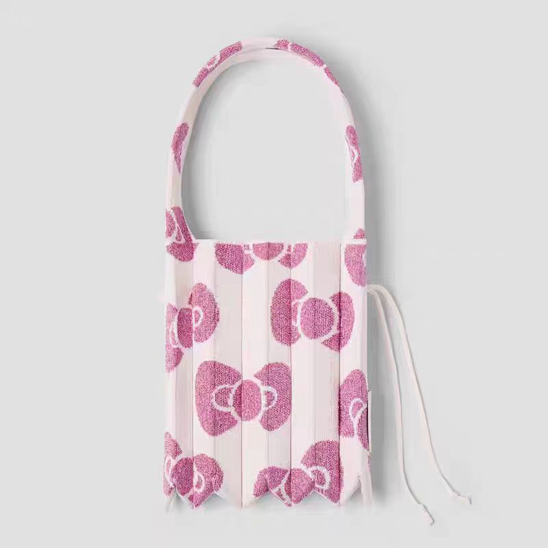 Attractive Beautiful Cat Pleated Knitted File Women's Handbag