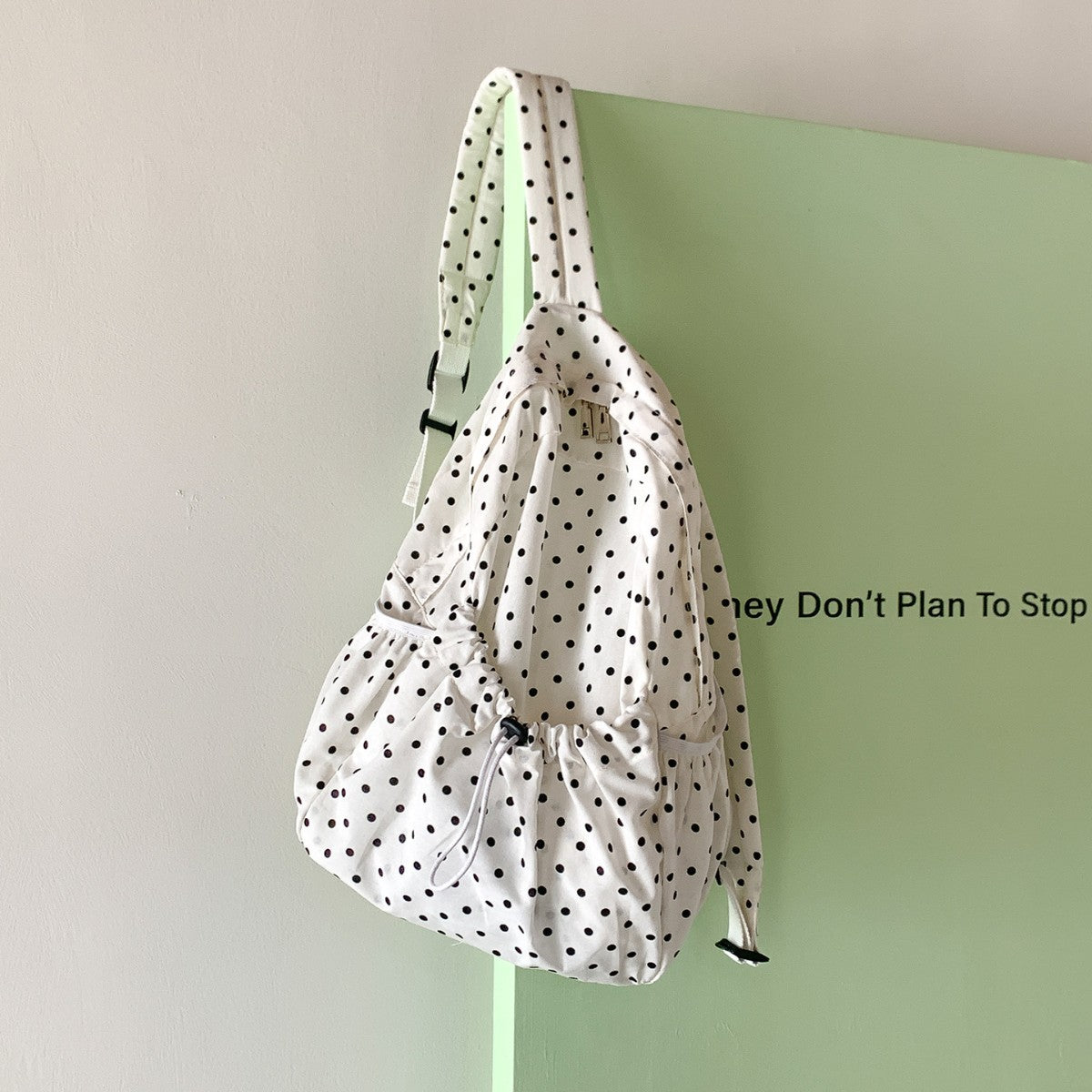 Lightweight Artistic Polka Dot For University Style Drawstring Leisure Backpack