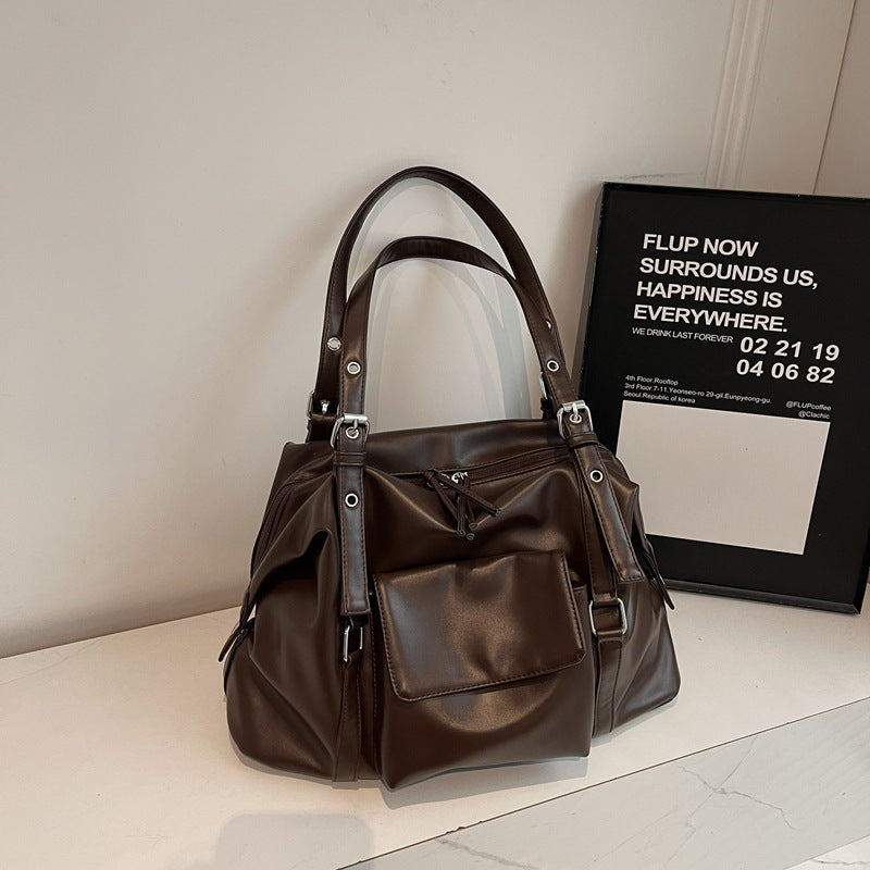 Capacity Soft Leather Underarm Street Fashion Hot Shoulder Bags