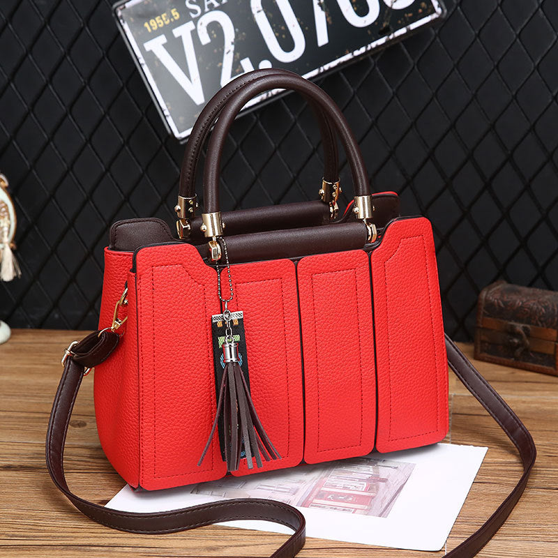 Women's Single Large Capacity Simple Fashion Solid Color Stitching Women's Shoulder Bag