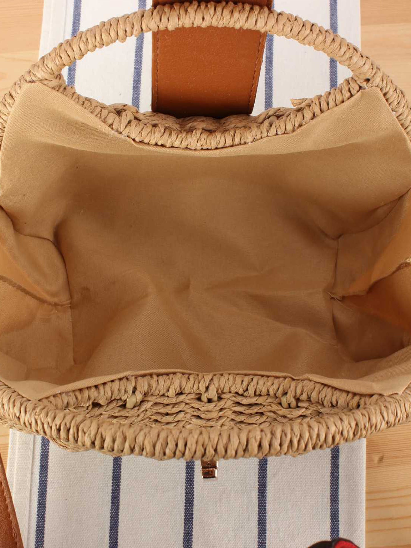 Women's French Fashion Woven Straw Seaside Vacation Beach Daily Women's Messenger Bag