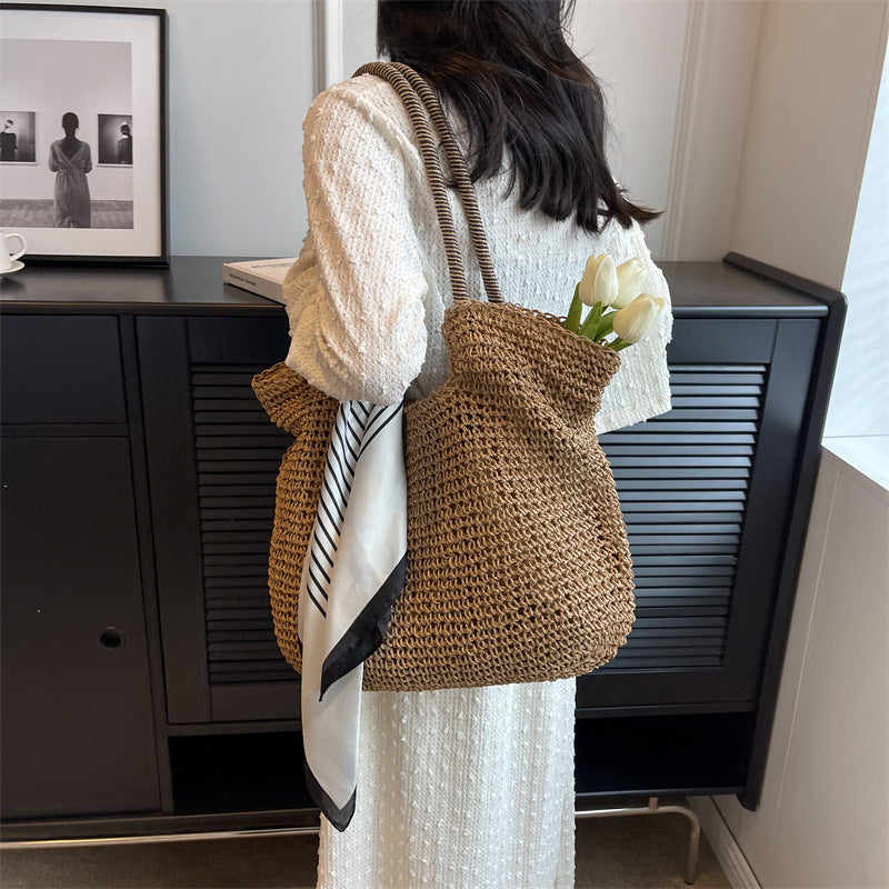 Women's Capacity Straw Woven Summer Seaside Vacation Bags
