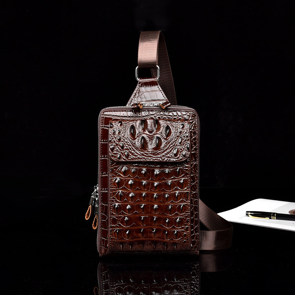 Men's Crocodile Pattern Large Capacity Fashion Trend Men's Messenger Bag