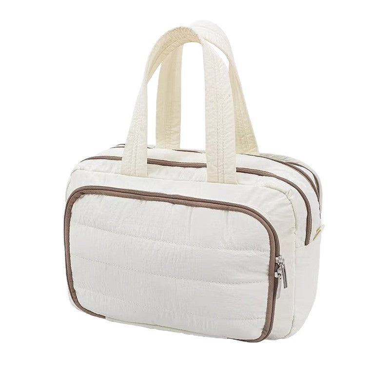 Large Capacity Partition Advanced Feeling Fluffy Makeup Bag