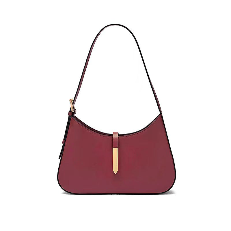Women's Genuine Leather Niche Design Daily Leisure Underarm Bag