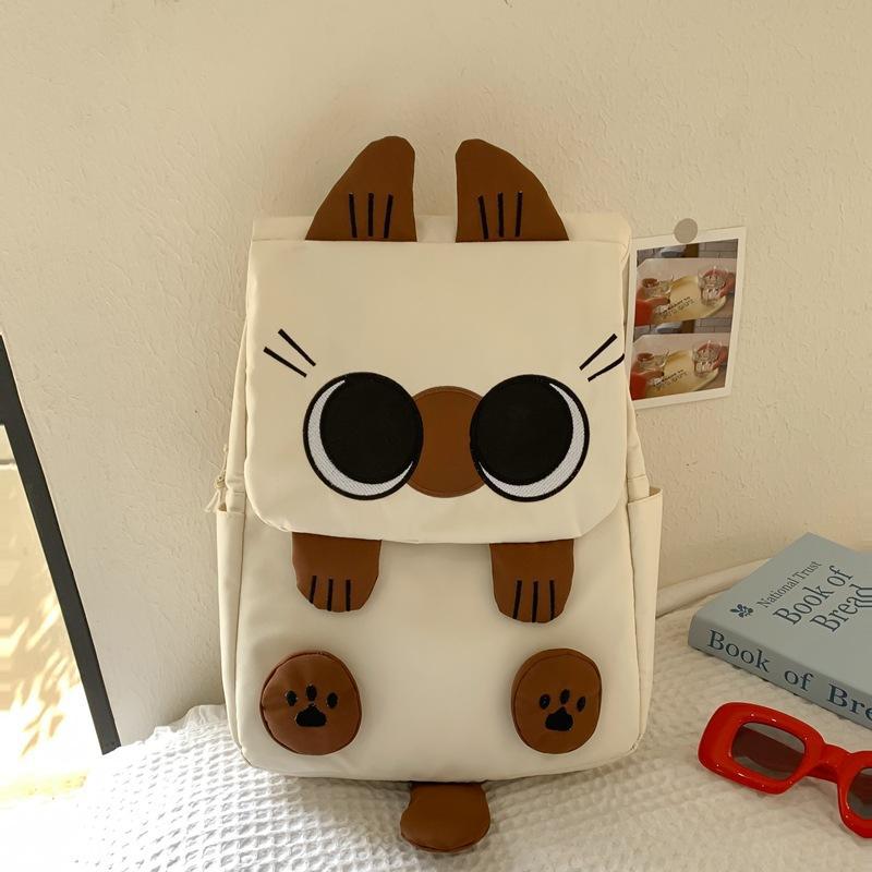 Cartoon Siamese Kitten Female Junior High Backpacks