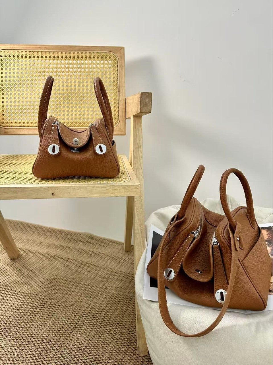 Women's Leather Macaron Color High Quality Large Bags