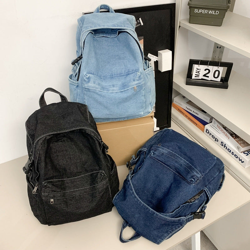 Women's Idle Style Draping Retro Denim Large Capacity Mori Bags
