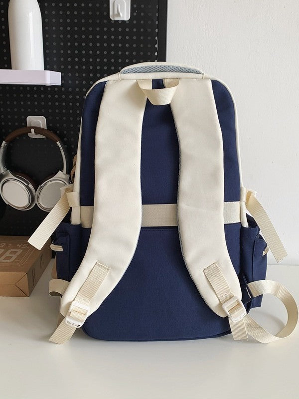 Women's Street Trend Junior's Contrast Color Campus Backpacks