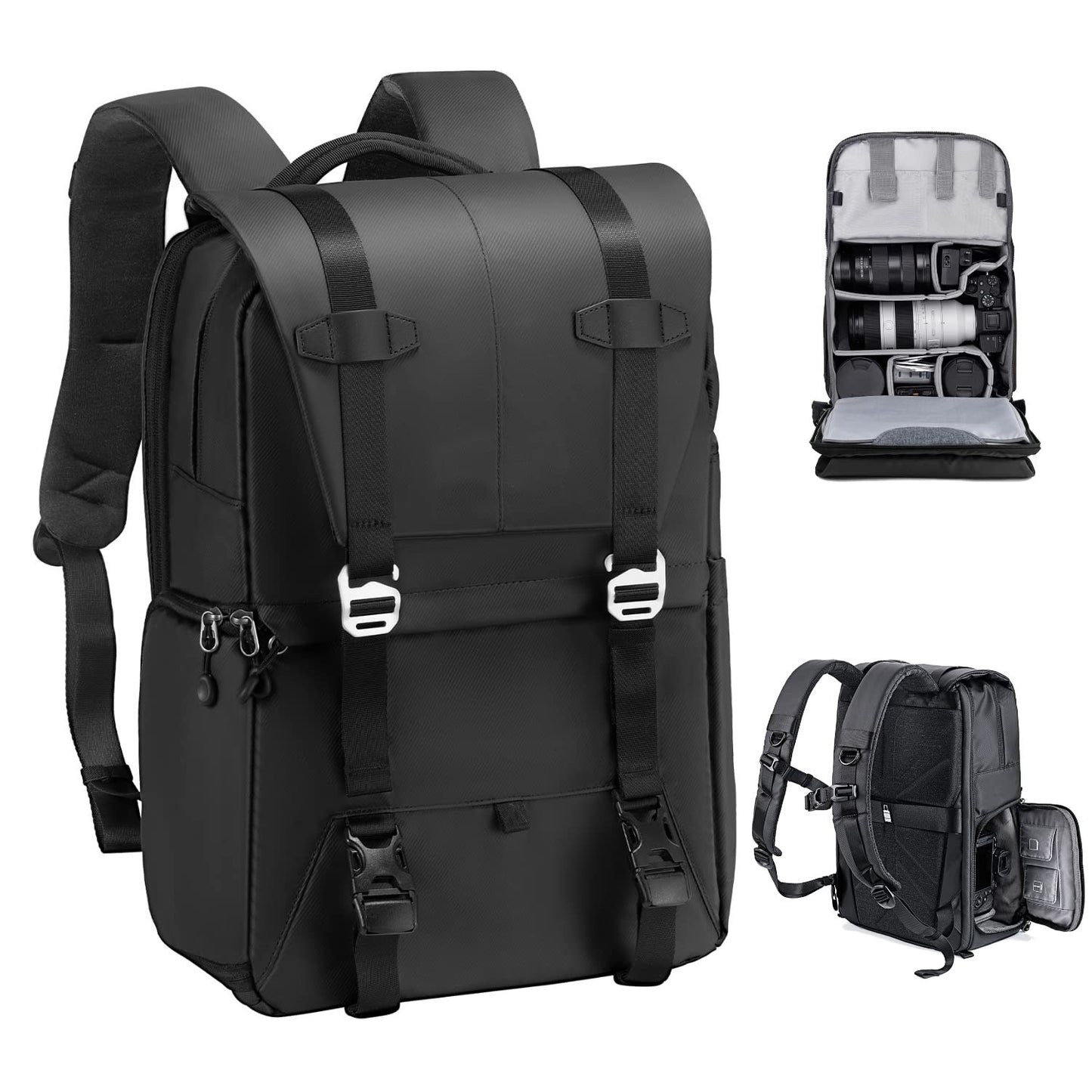 Women's & Men's Large Capacity Inch Computer Waterproof Black Bags