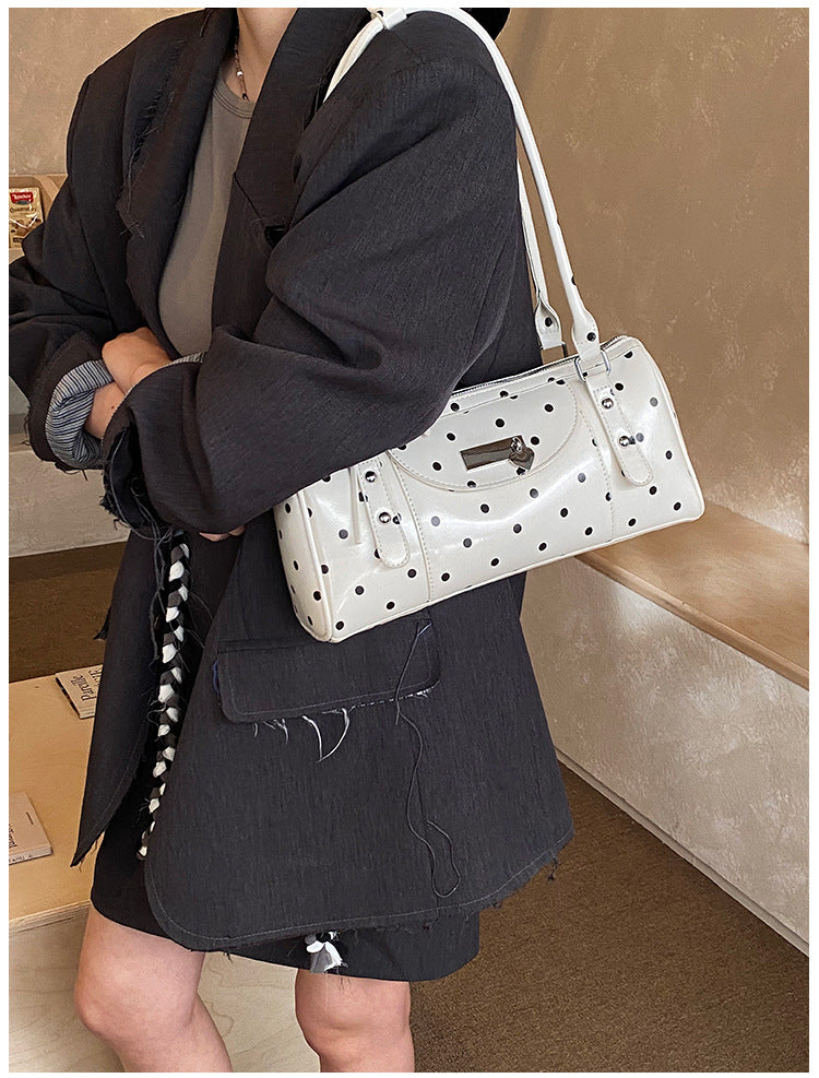 Carrying Western Style Polka Dot Contrast Color Fashion Women's Shoulder Bag