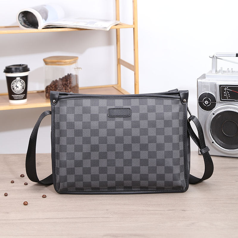 Men's Check Pattern Stylish Lightweight Fashion Shoulder Bags