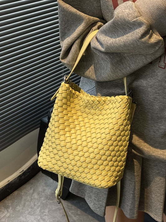 Women's Popular Niche Woven Summer Versatile Fashion Bucket Bag