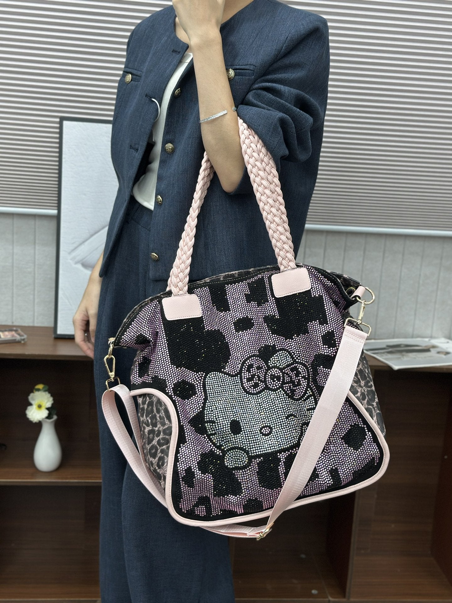Women's Fashionable Rhinestone Large Capacity Trendy Tote Bag