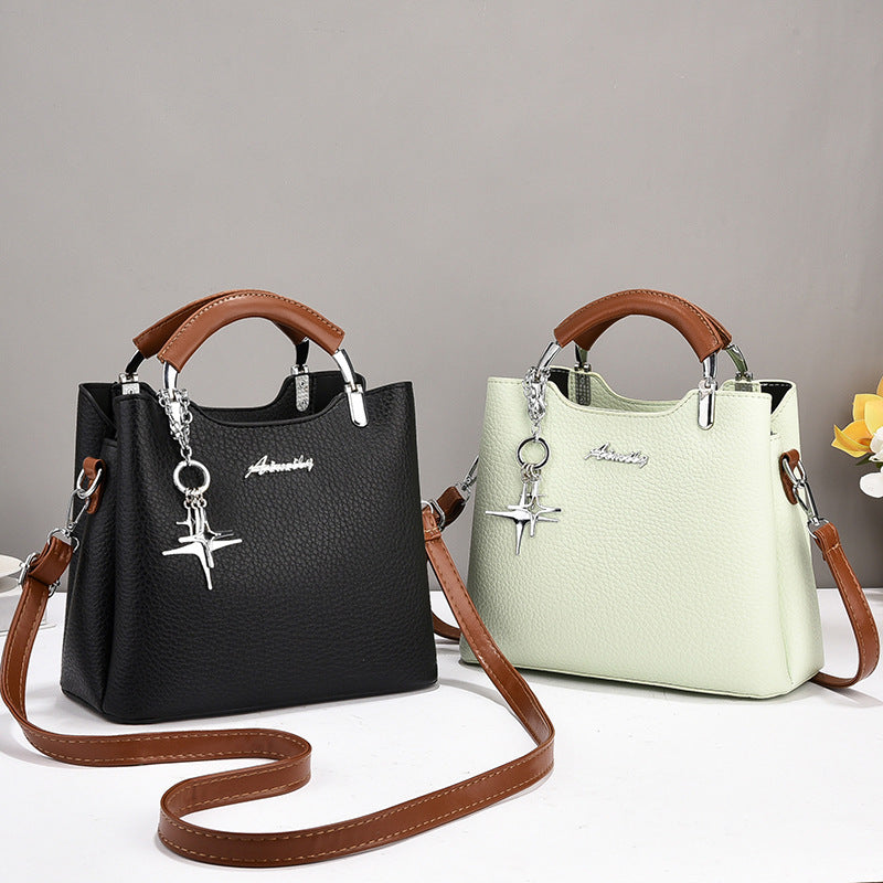 Women's Textured Simple Versatile Soft Leather Large Capacity Women's Handbag