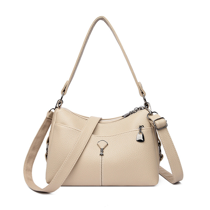 Women's Mother Elegant Authentic Leather Tactile Feel Women's Shoulder Bag