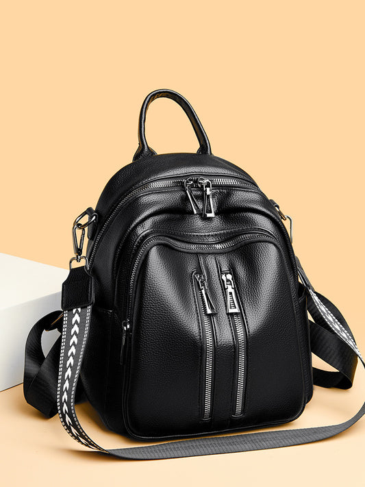 Women's Korean Style Trendy Fashion Solid Color Soft Women's Backpack