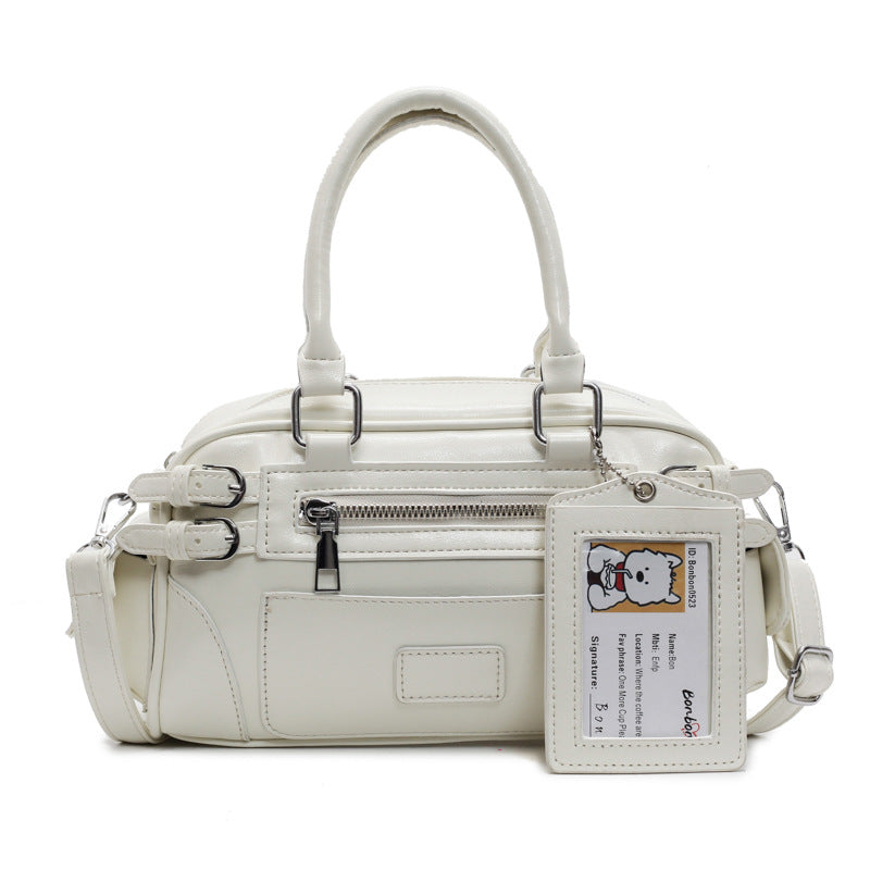 Women's Locomotive Style Personality Boston Commute Advanced Texture Bags