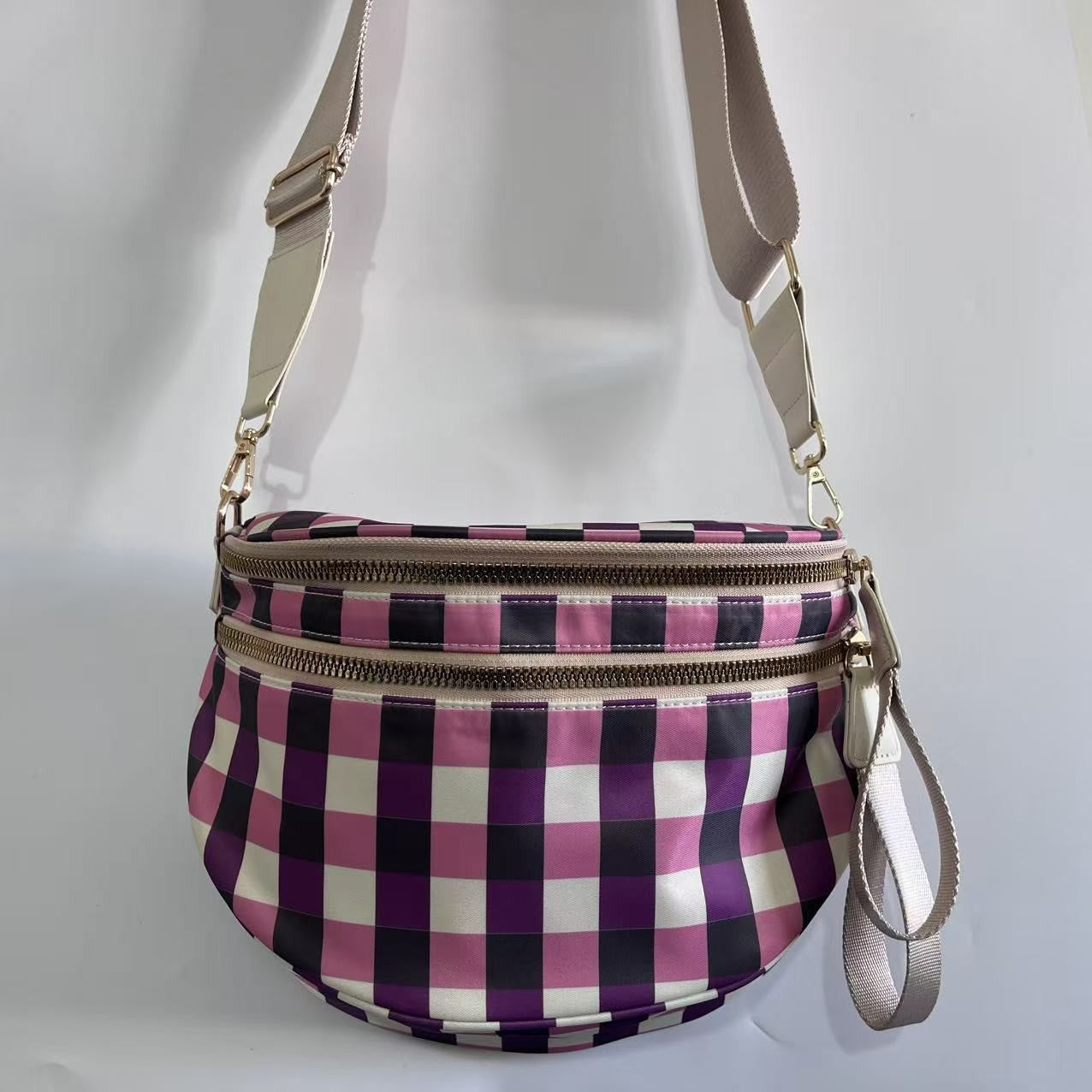 Women's With Decorative Chain Large Plaid Capacity Bags