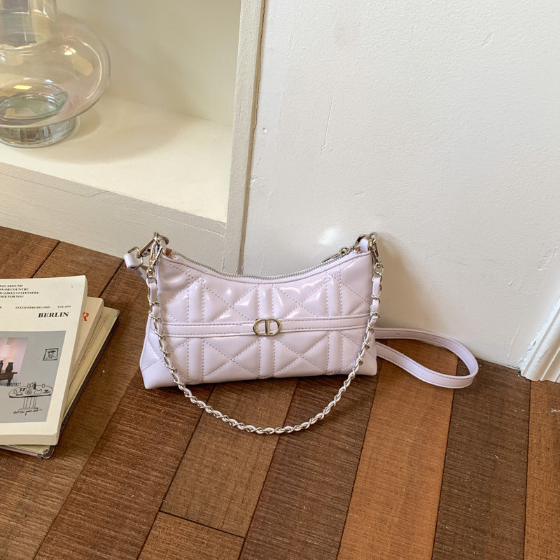 Women's Texture Underarm Diamond Embroidery Thread Solid Color Hand Women's Shoulder Bag