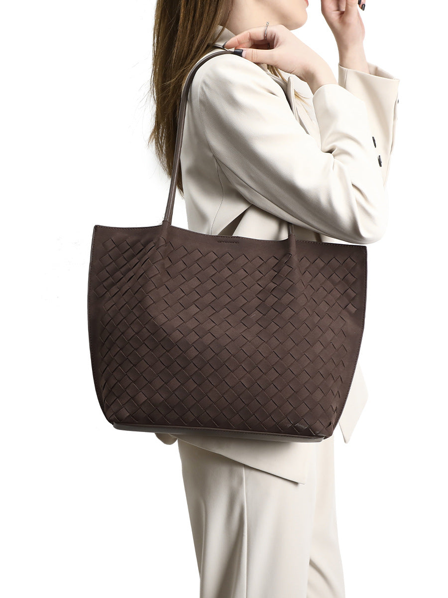 Fashion Unique High-grade Suede Woven Portable Tote Bags