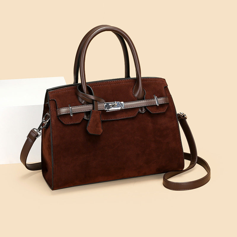 Women's Suede Fashion Elegant Simple Commute Women's Messenger Bag