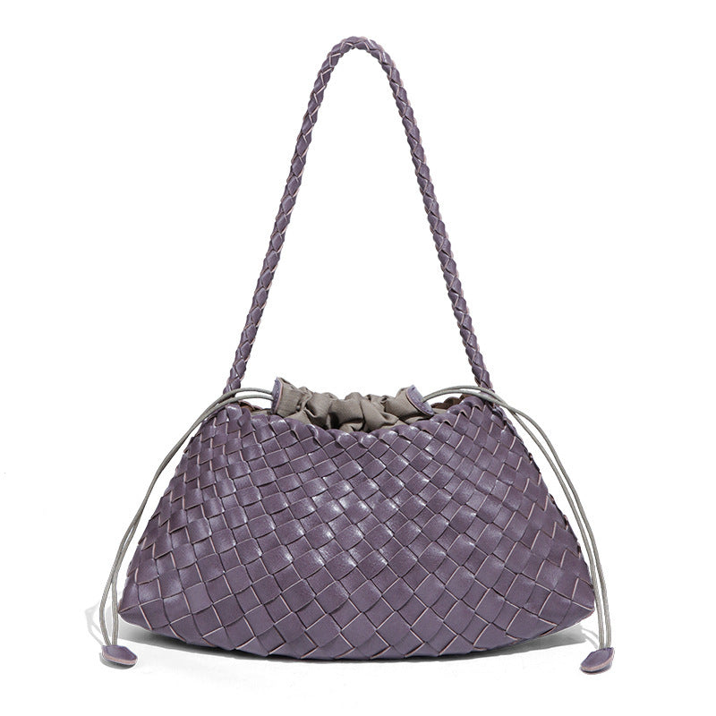 Women's Niche Underarm Woven Vegetable Basket Personality Bucket Bags