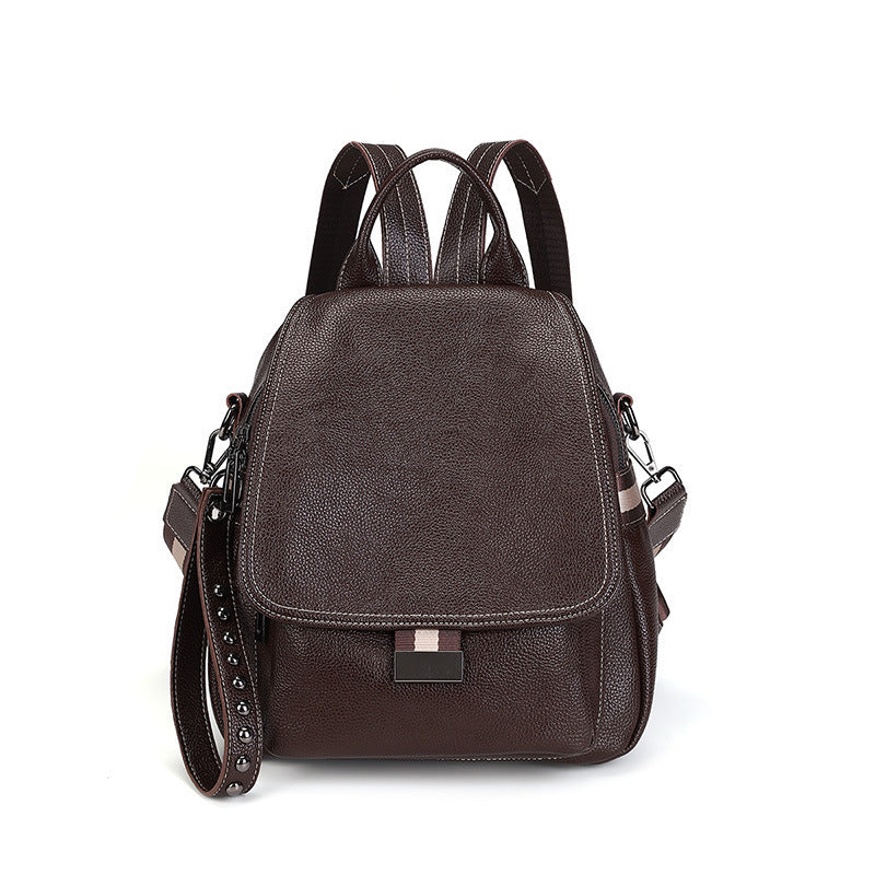 Women's Fashion Korean Large Capacity Soft Leather Backpacks