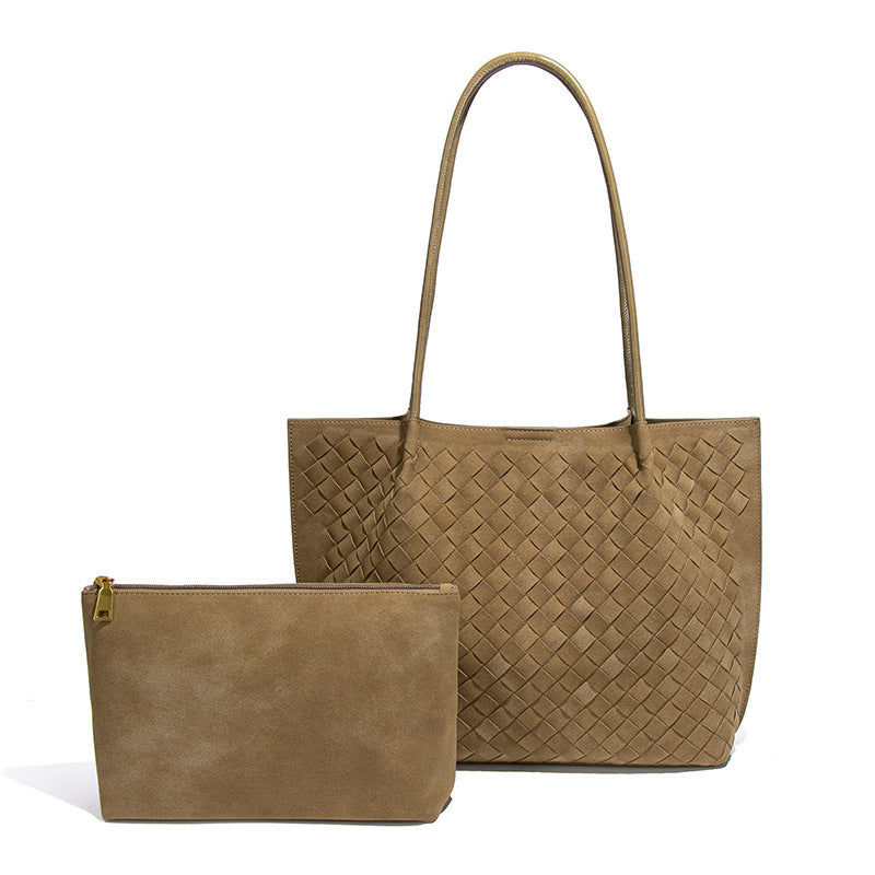Retro Affordable Luxury Matte Leather Woven Underarm Bags