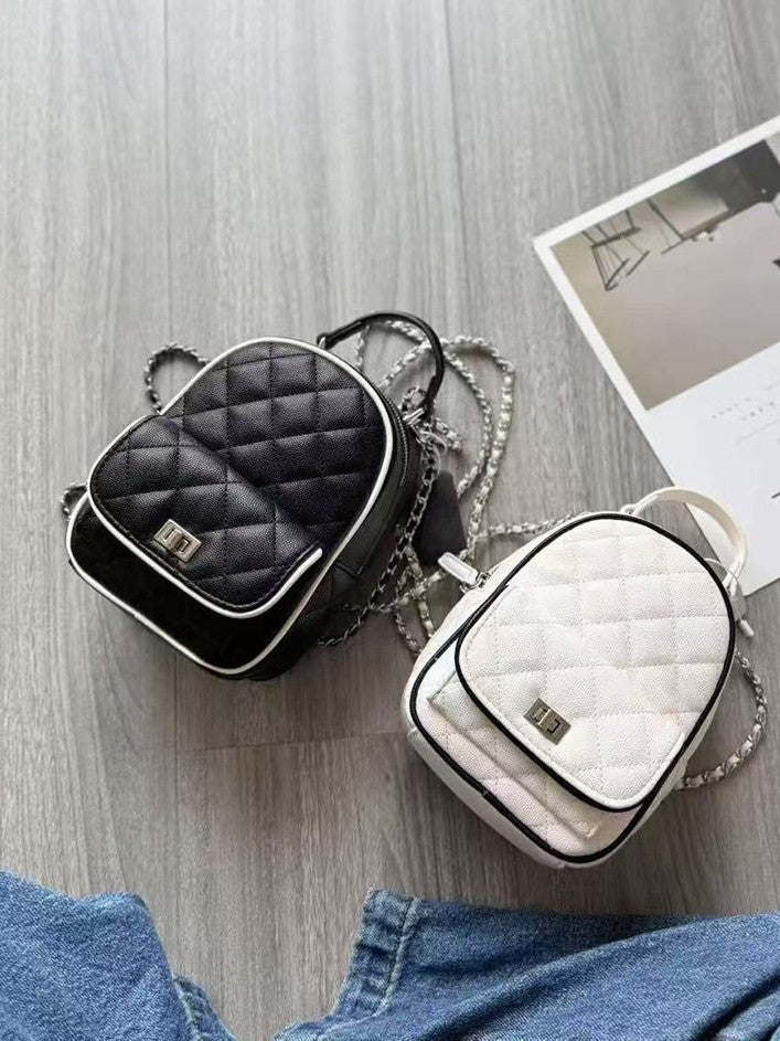 Women's High-grade Niche Rhombus Korean Fashion Chain Backpacks