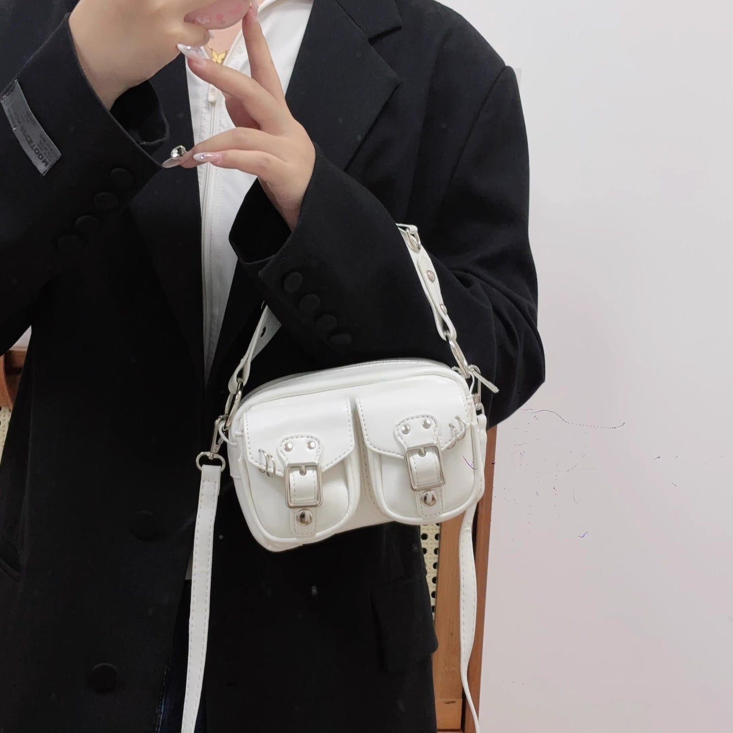 Casual Classy Female Hot Motorcycle High-grade Small Square Bags