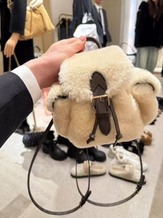 Women's Plush Cute Preppy Style Leisure Mini Women's Backpack