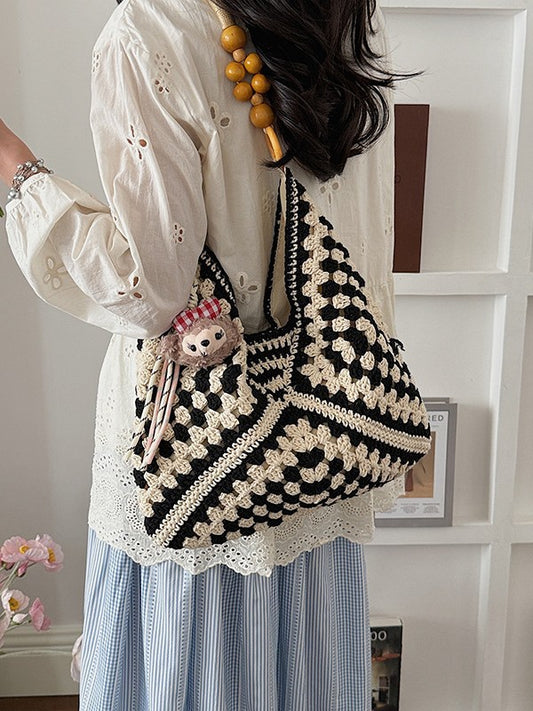 Women's Super Hot Idle Style Woven Straw Large Capacity Bohemian Seaside Bags