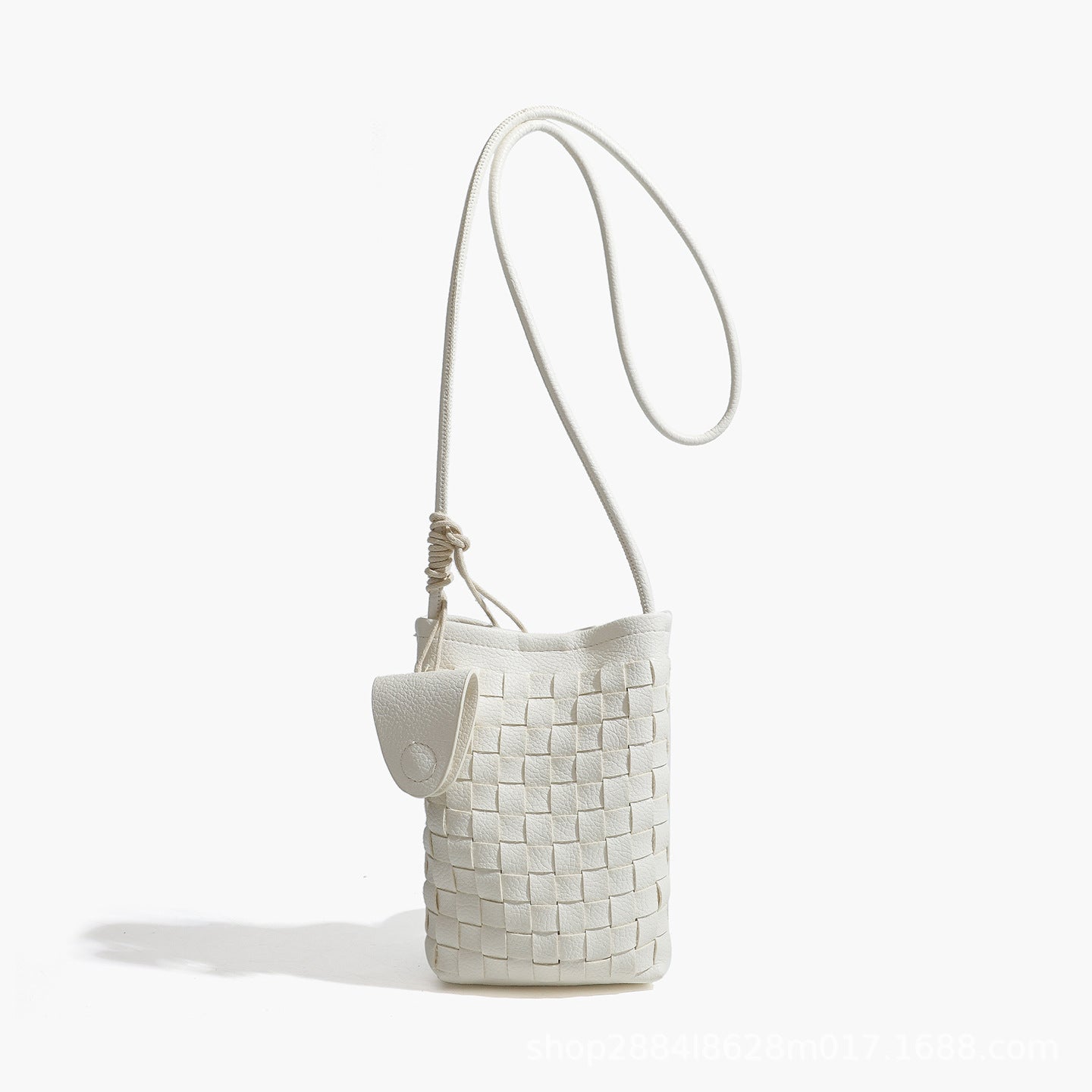 Woven Female Mini Lightweight Compact Vertical Mobile Phone Bag