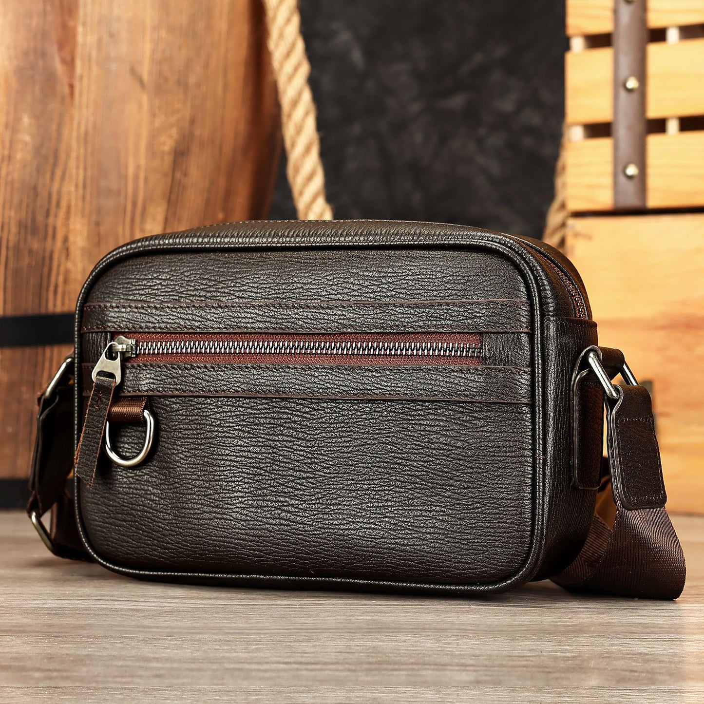 Men's Genuine Leather Light Luxury Cattlehide Fashion Bags