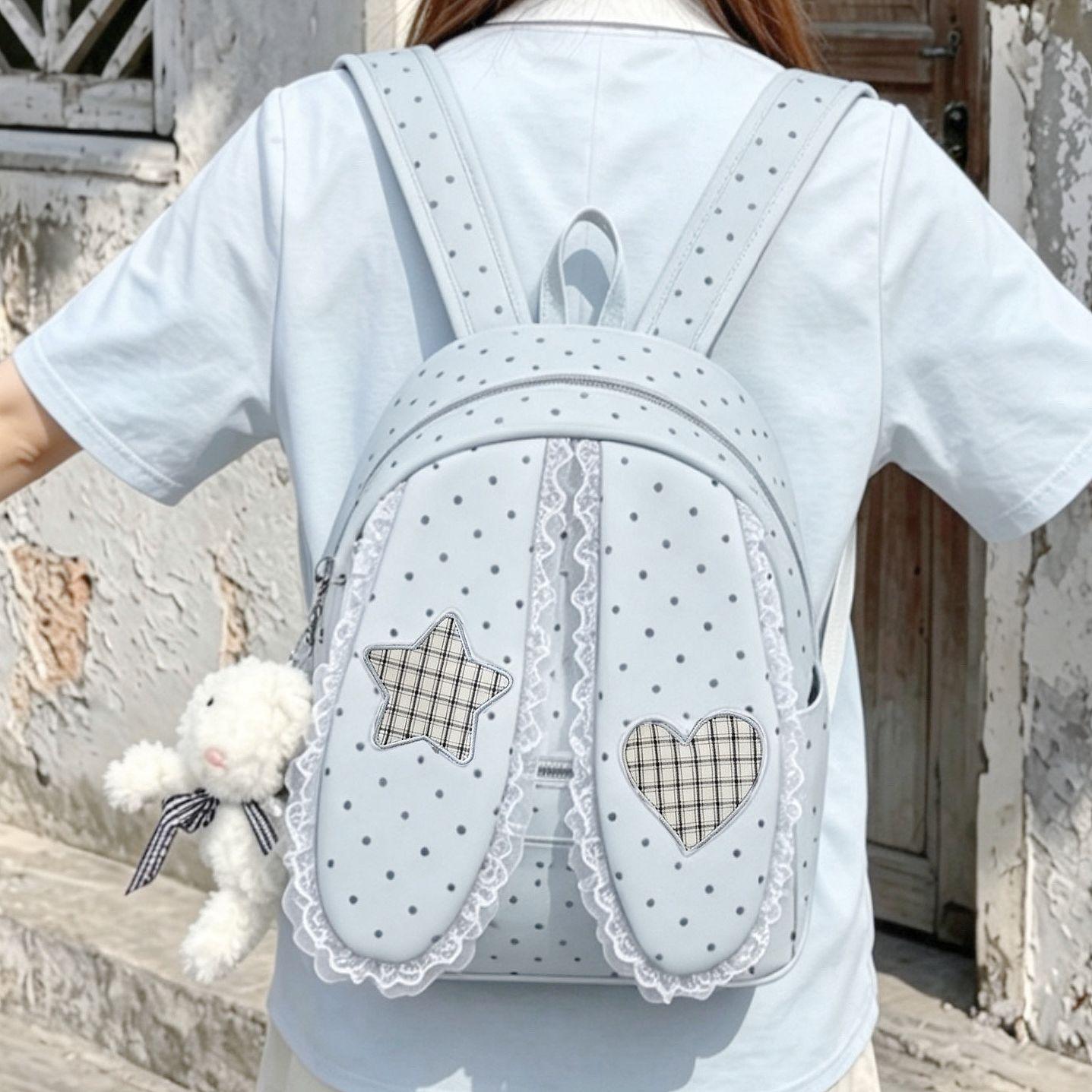 Women's Rabbit Korean Style Polka Dot Large Capacity Commuter Women's Backpack