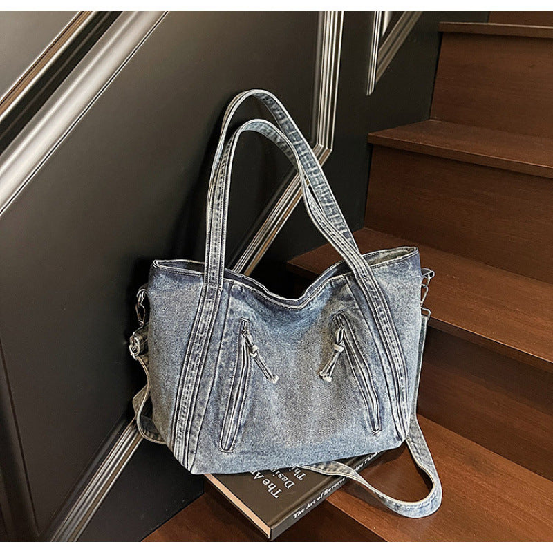 Women's Korean Style Large Capacity High Sense Idle Denim Retro Women's Shoulder Bag