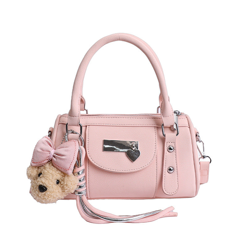 Women's Korean Style Niche Texture Bowling Fashion Solid Women's Shoulder Bag