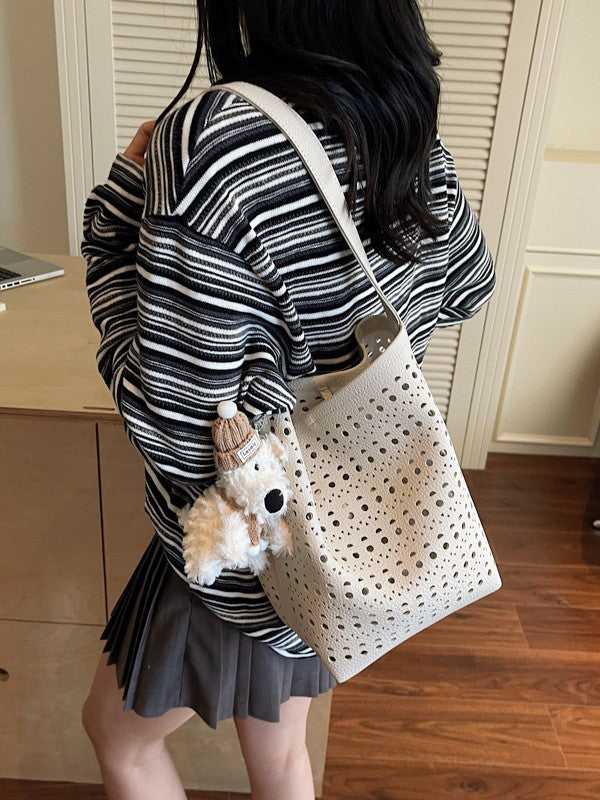 Women's Summer Fashion Carrying Hollow Simple Bucket Bag