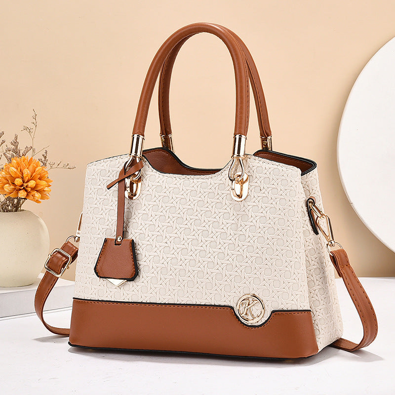 Women's Classy Mom Large Capacity Contrast Color Multilayer Fashion Handbags