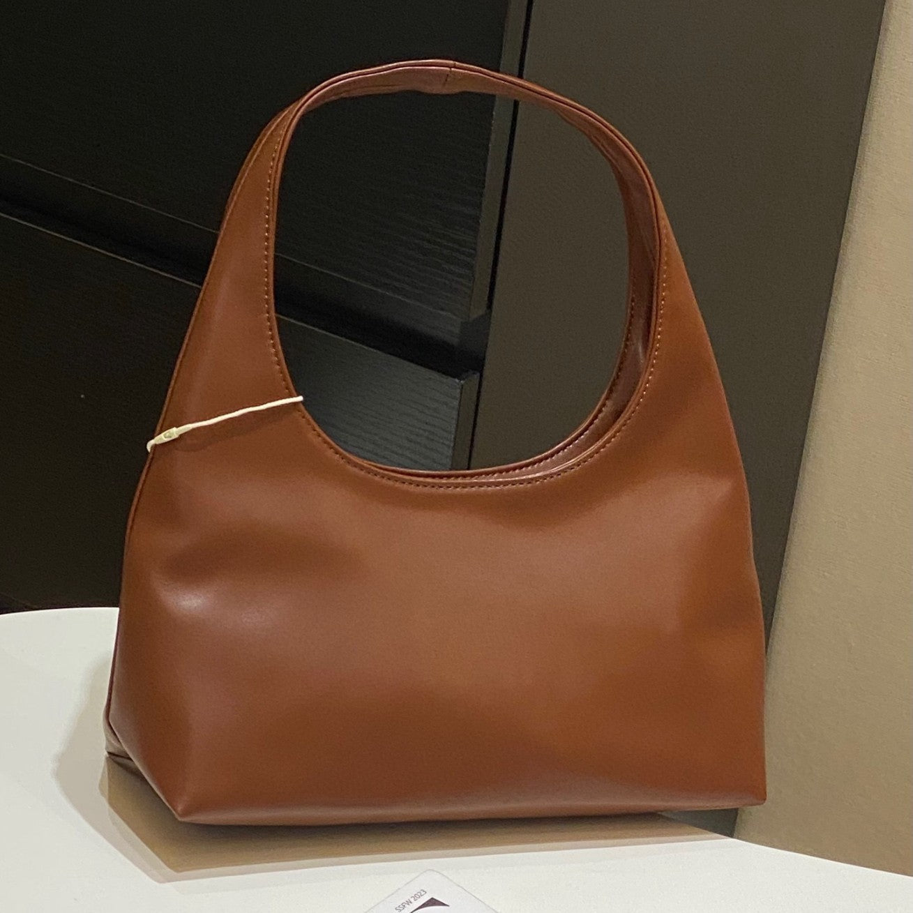 Women's & Men's Leather Canvas Shopping Underarm Bag