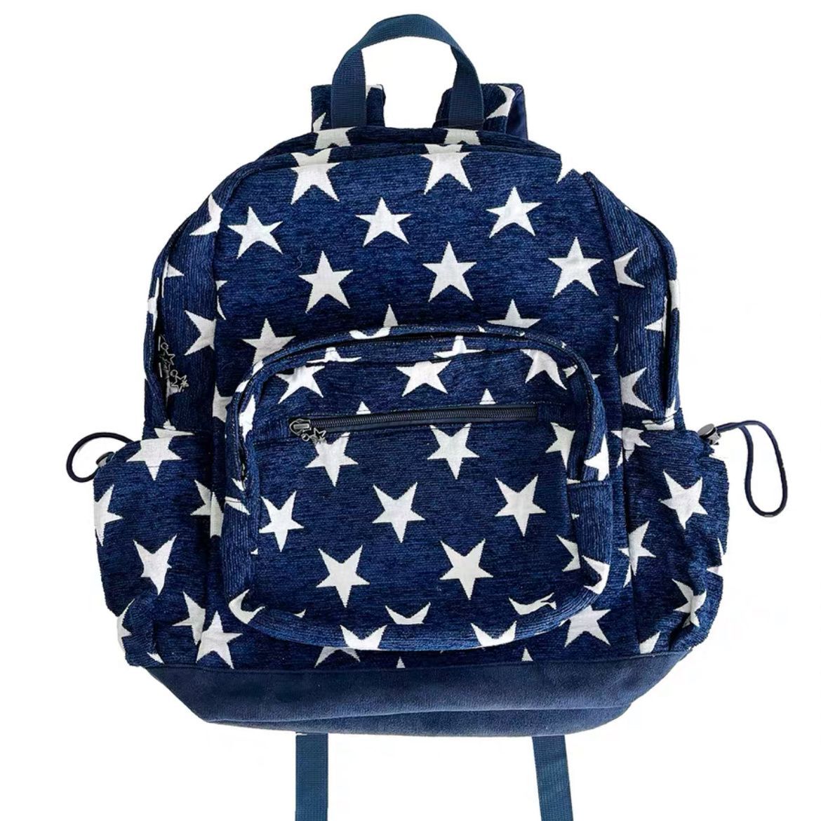 Stitching Veet Striped Denim Large Capacity Lovers Backpacks