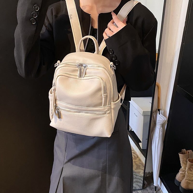 Fashion Feeling Large Capacity Soft Solid Women's Backpack