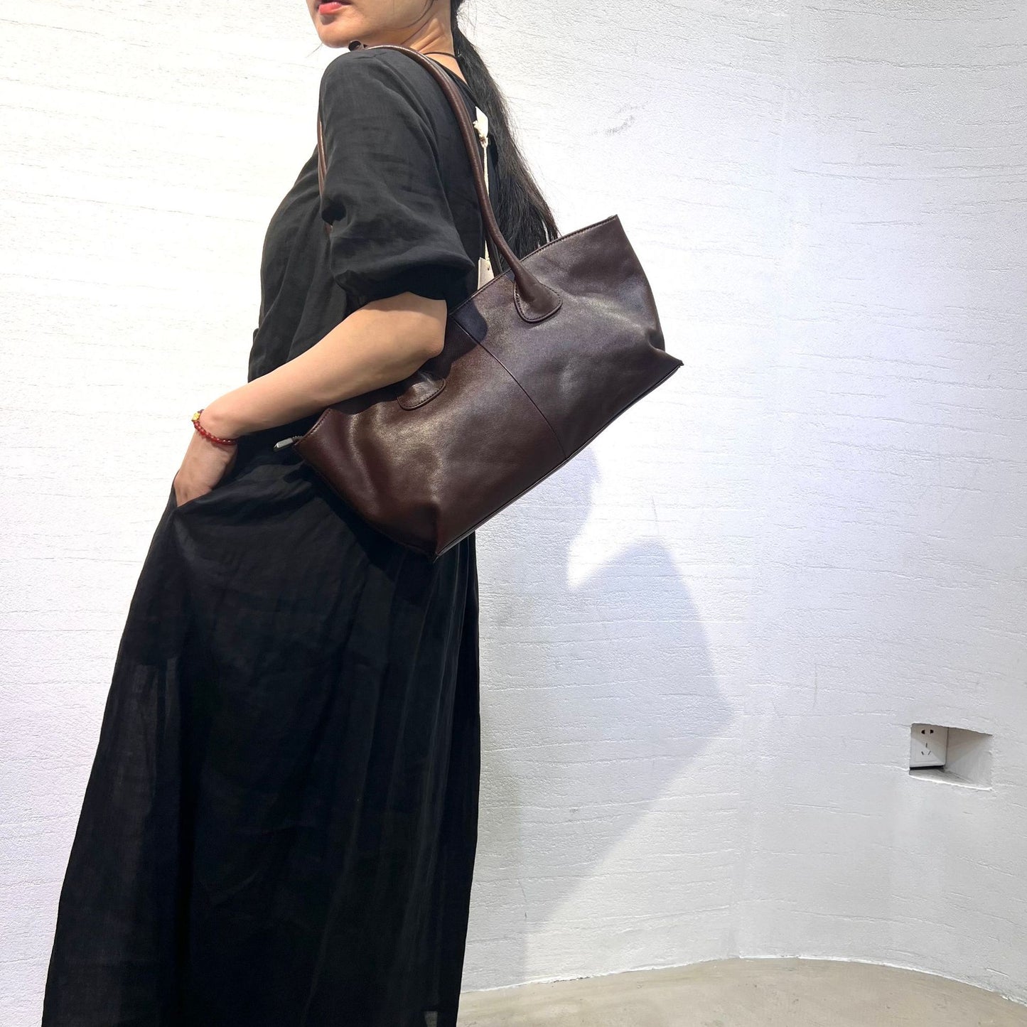 Women's Genuine Leather First Layer Vegetable Tanning Women's Shoulder Bag